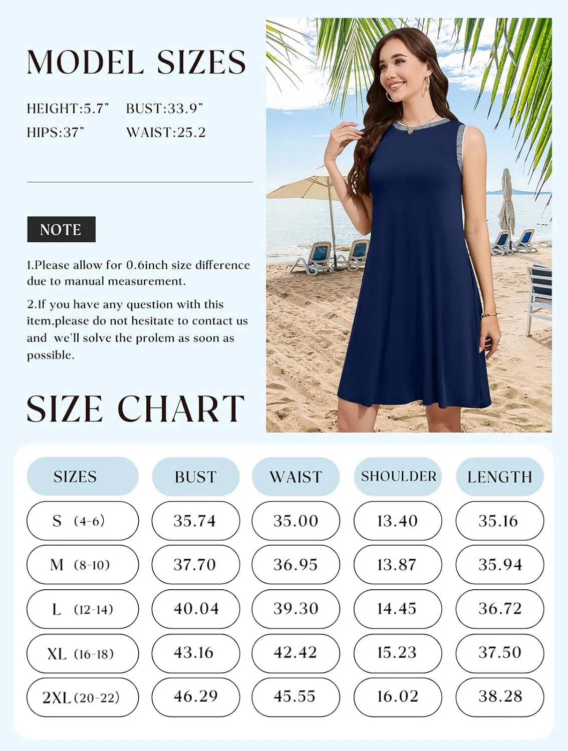 WEACZZY 2025 Summer Dresses for Women Casual Loose Fit Beach Vacation Sundress Sleeveless Crewneck Tank Dress with Pockets