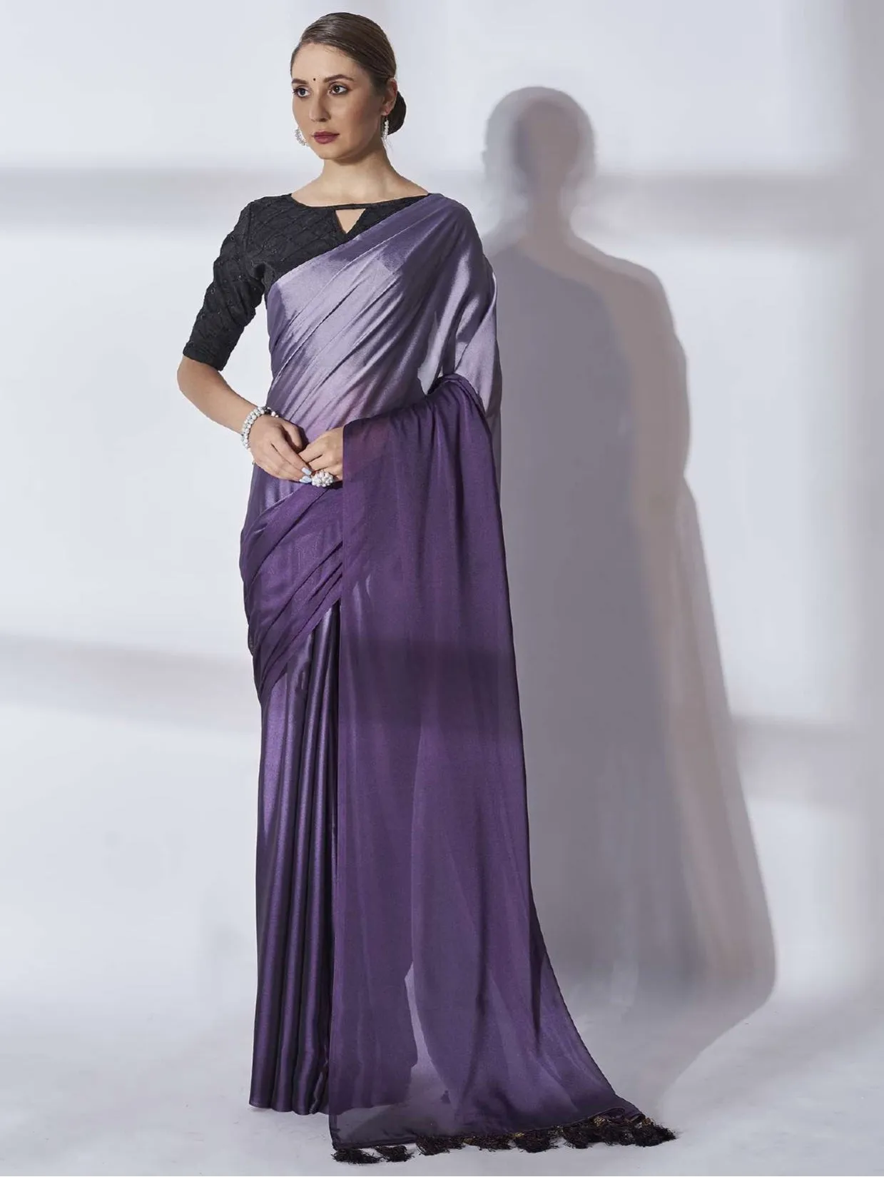 Women Party Wear Printed Purple Colour Rangoli Silk Saree Collection
