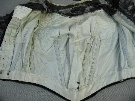 Women's Antique Bodice Vintage Edwardian 1900s Velvet Lace Net Formal Extra Small to Small VFG