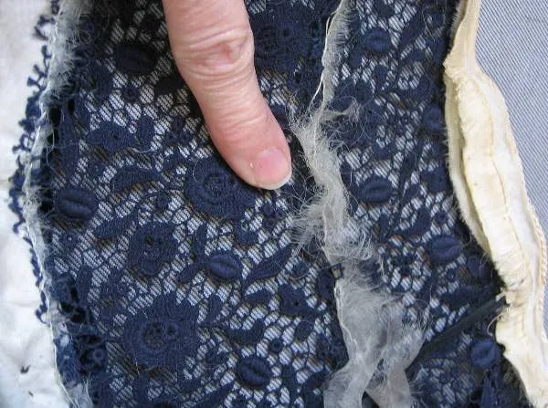 Women's Antique Bodice Vintage Edwardian 1900s Velvet Lace Net Formal Extra Small to Small VFG