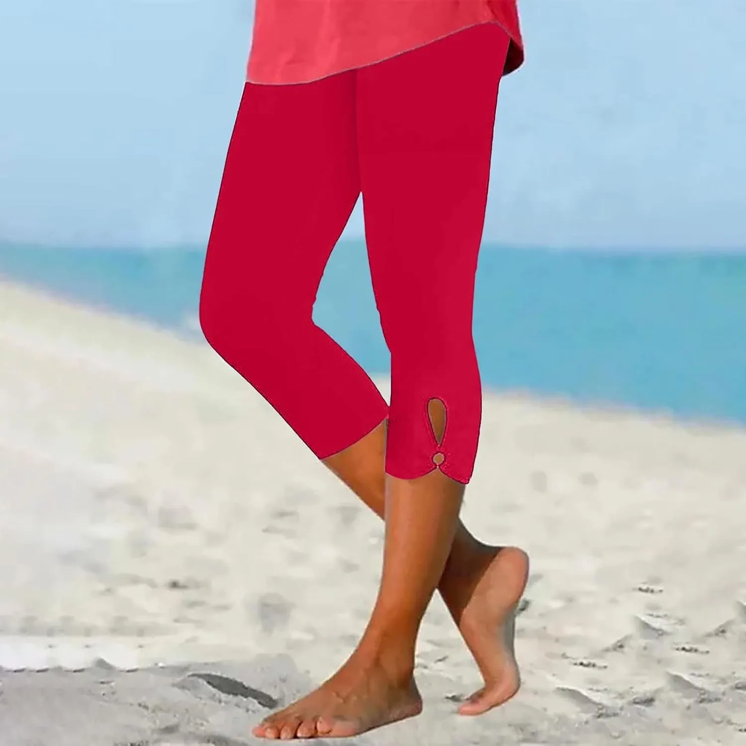 Women's Capri Pants High Waist Yoga Pants 2025 Trendy Sweatpants Spring Cropped Pants Stretchy Leggings for Summer