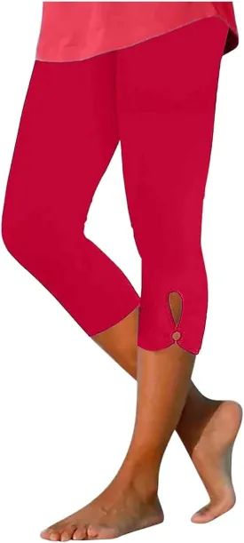 Women's Capri Pants High Waist Yoga Pants 2025 Trendy Sweatpants Spring Cropped Pants Stretchy Leggings for Summer