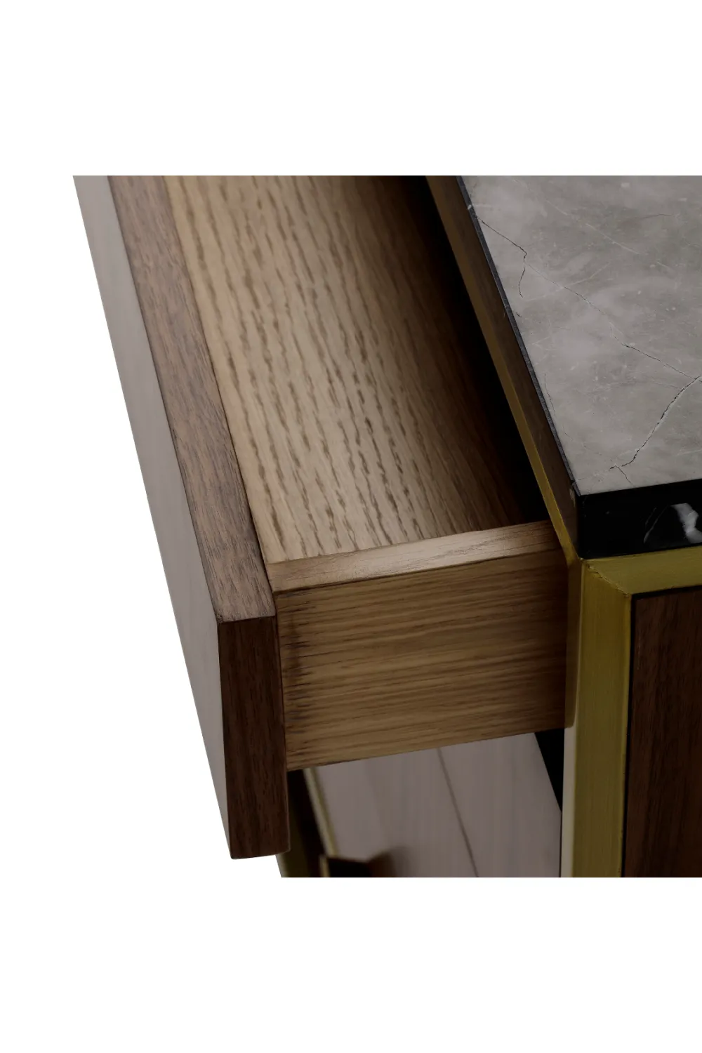 Wooden Sideboard with Black Marble Top S | Andrew Martin Chester